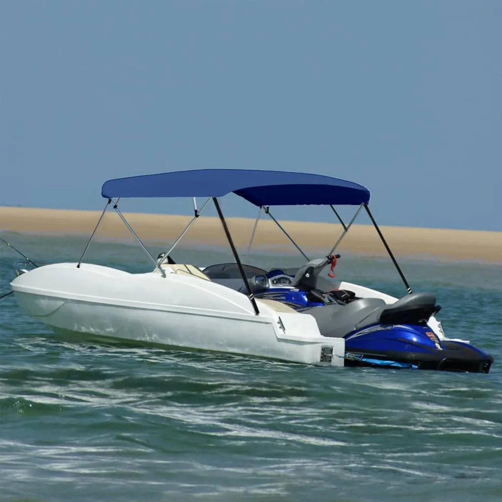 Biminitop 4-boogs 243x(230-244)x137 cm marineblauw vidaXL