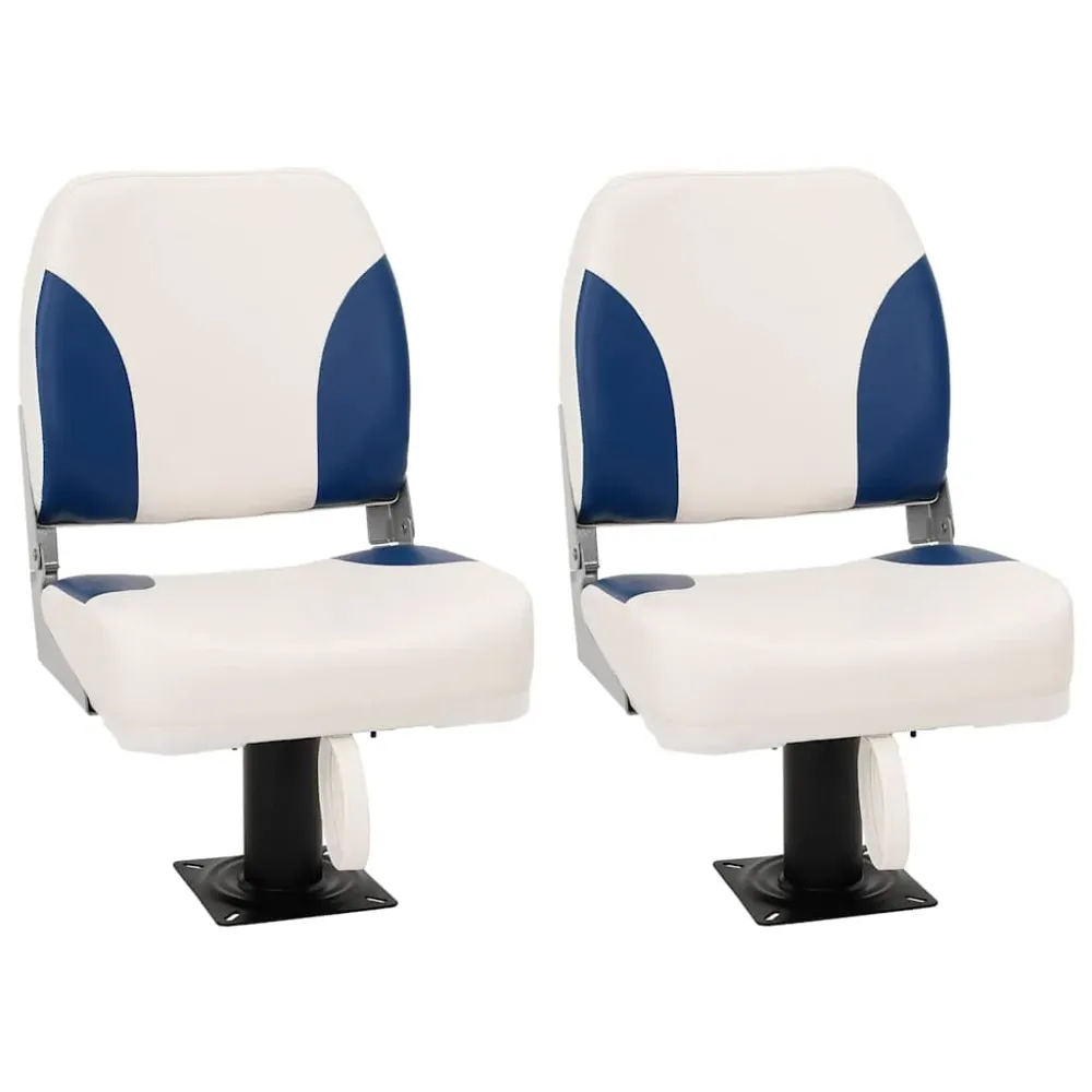 Bootstoel 2 set inklapbaar 41x36x48 cm blauw en wit vidaXL