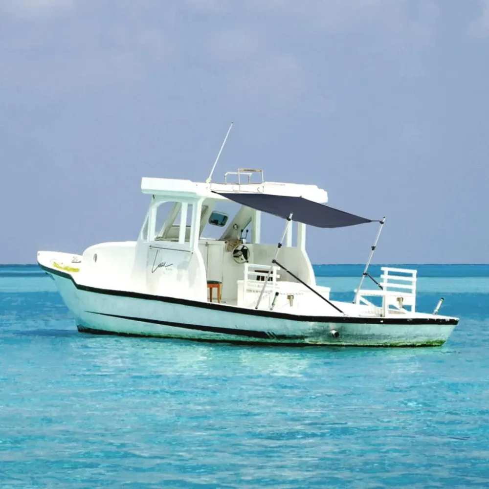 Schaduwdoekset T-top 174x205x(115-194) cm marineblauw vidaXL
