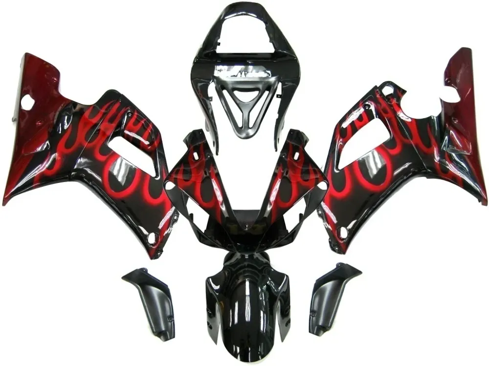 Amotopart 2000-2001 YAMAHA YZF 1000 R1 KOMERINGS ZWART & RODE FRAME KIT