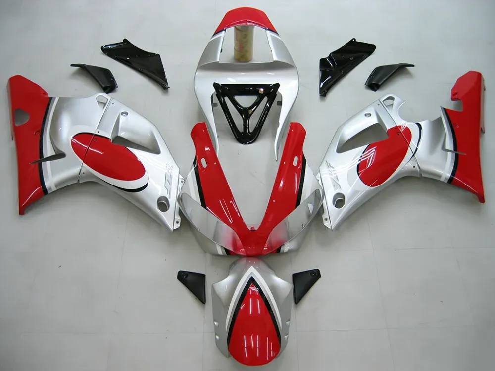 Amotopart 2000-2001 Yamaha YZF 1000 R1 Red & Silver Fairing Kit