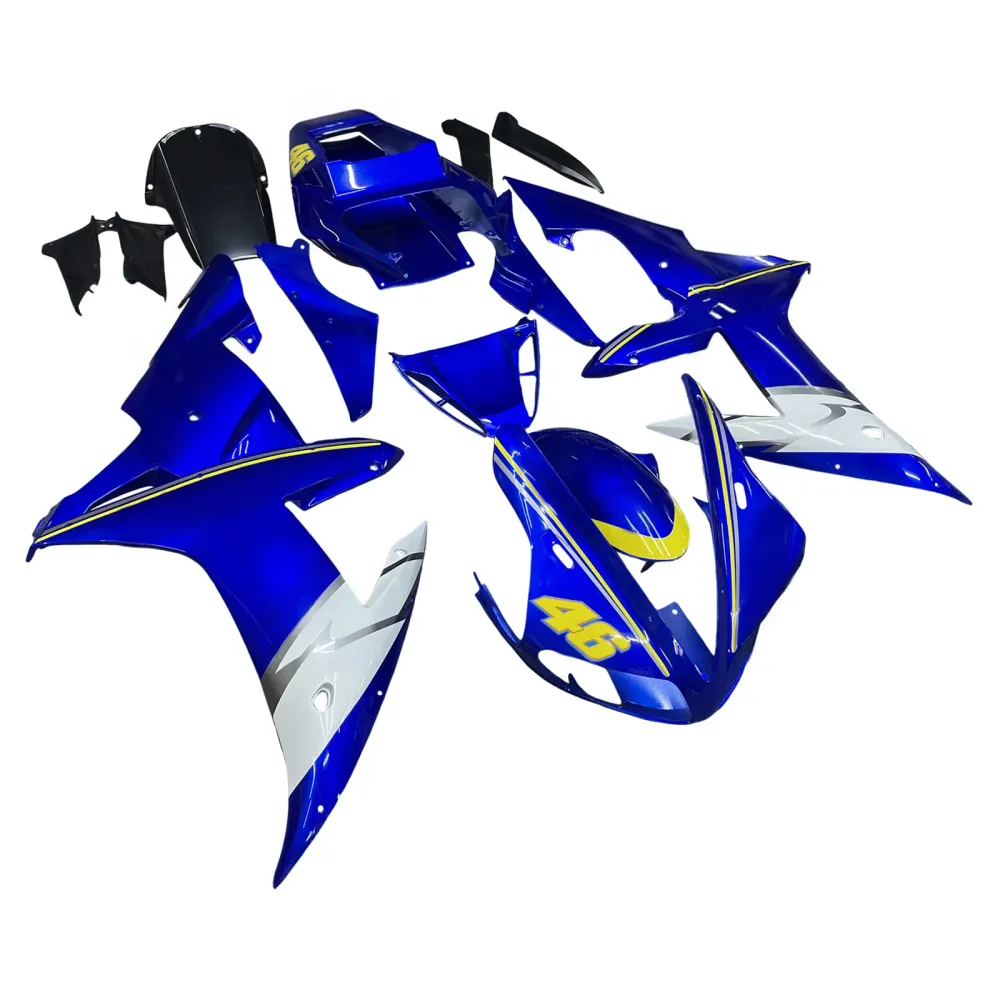 Amotopart 2002-2003 Yamaha YZF 1000 R1 Blue & White Style2 Fairing Kit