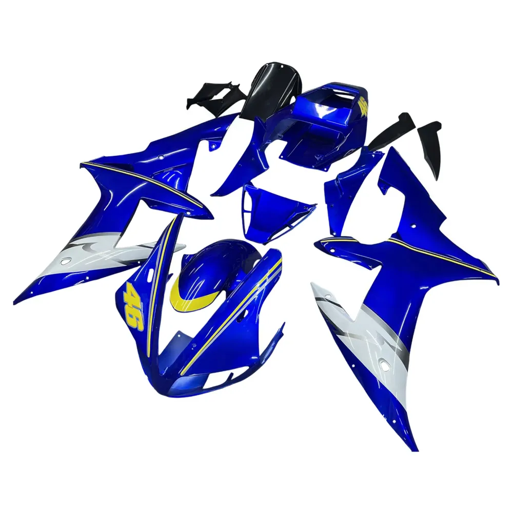 Amotopart 2002-2003 Yamaha YZF 1000 R1 Blue & White Style2 Fairing Kit