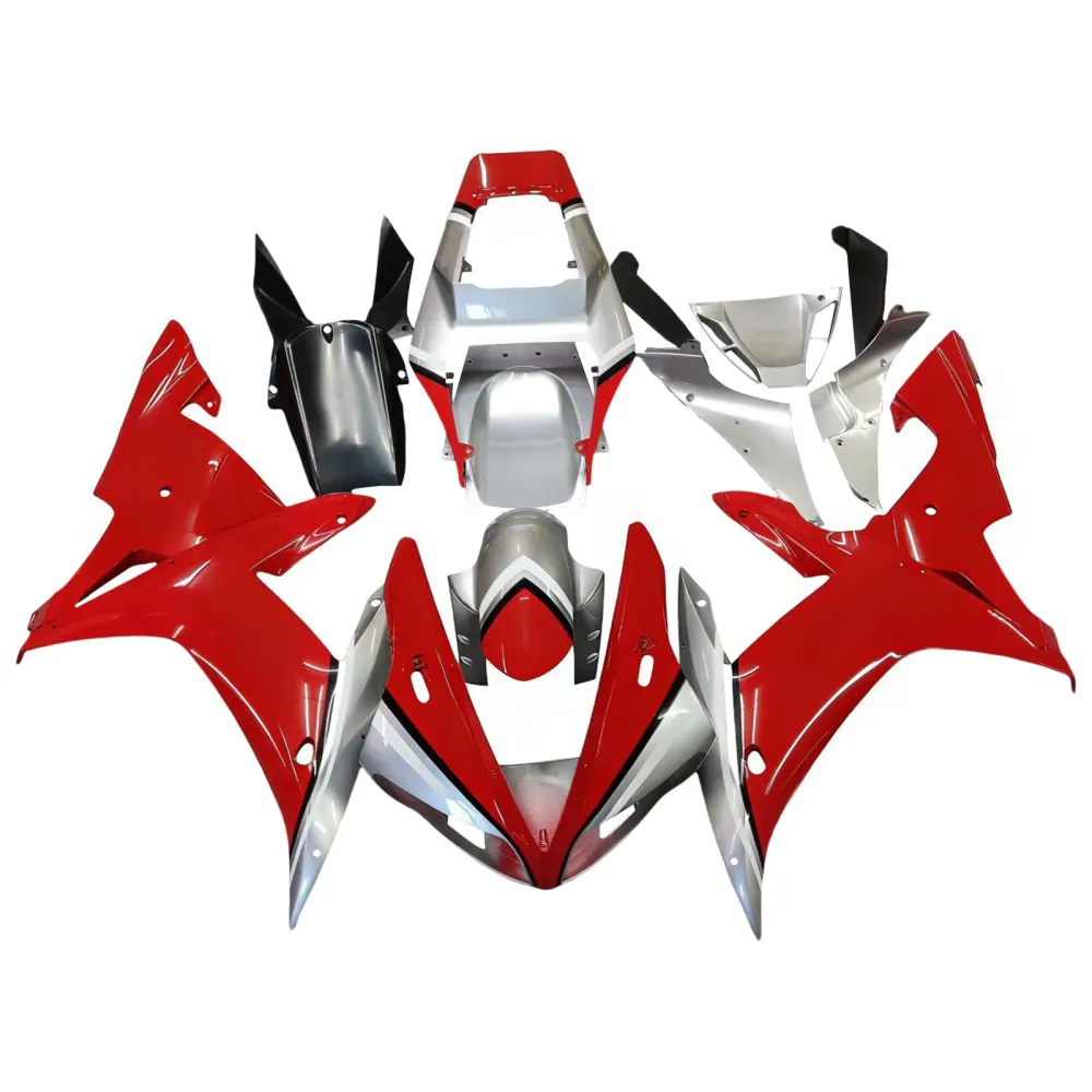 Amotopart 2002-2003 Yamaha YZF 1000 R1 Red & Silver Fairing Kit