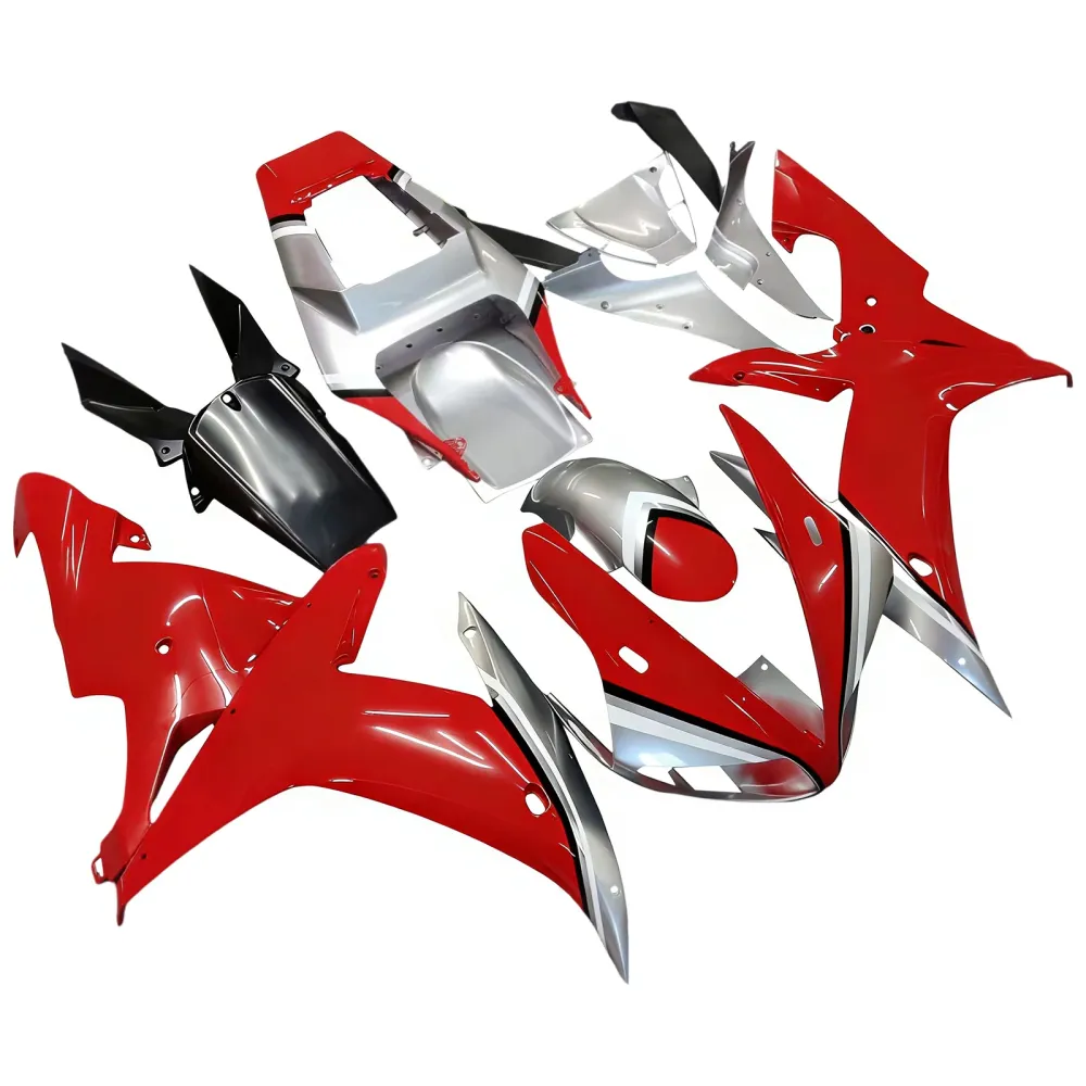 Amotopart 2002-2003 Yamaha YZF 1000 R1 Red & Silver Fairing Kit
