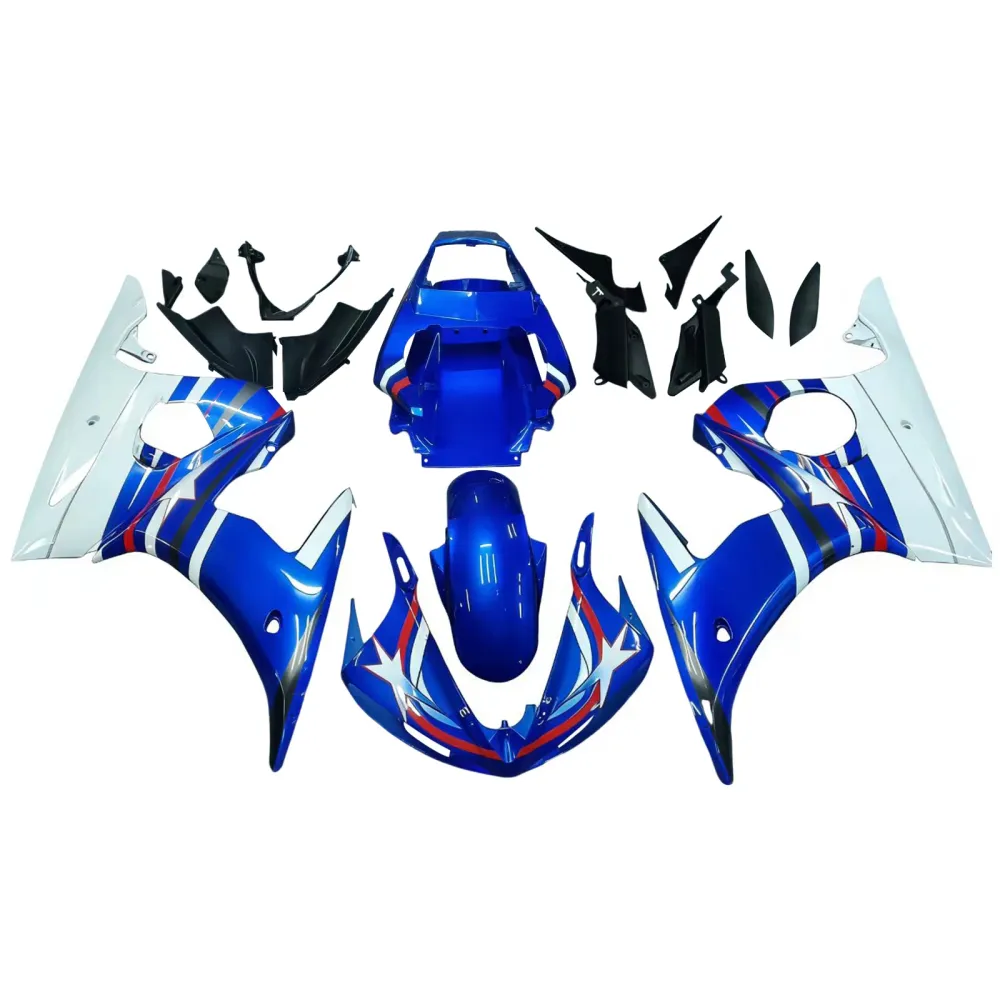 Amotopart 2003-2004 Yamaha R6 & 2006-2009 YZF R6S Fairing Multi Blue Kit