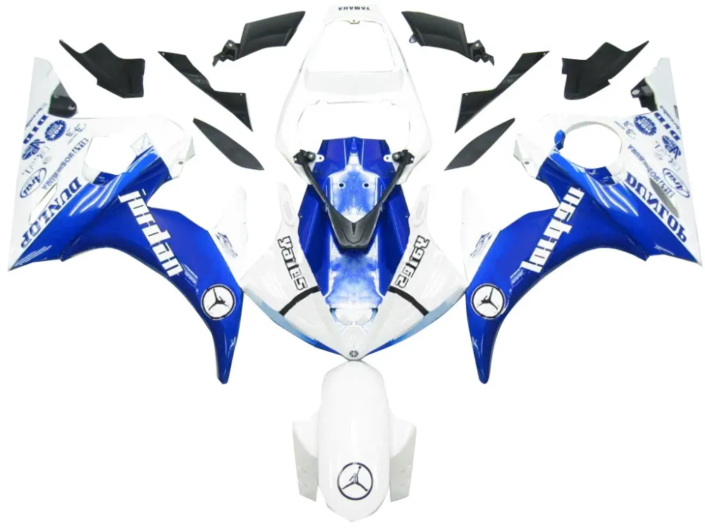 Amotopart 2003-2004 Yamaha R6 & YZF R6S Kuipdeel Wit 2006-2009&Bblauwe kit