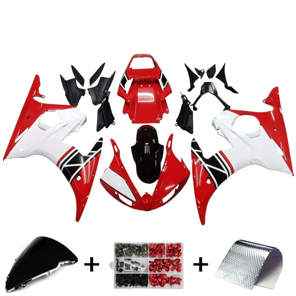 Amotopart 2005 Yamaha R6 Kuip Rood&Wwitte kit