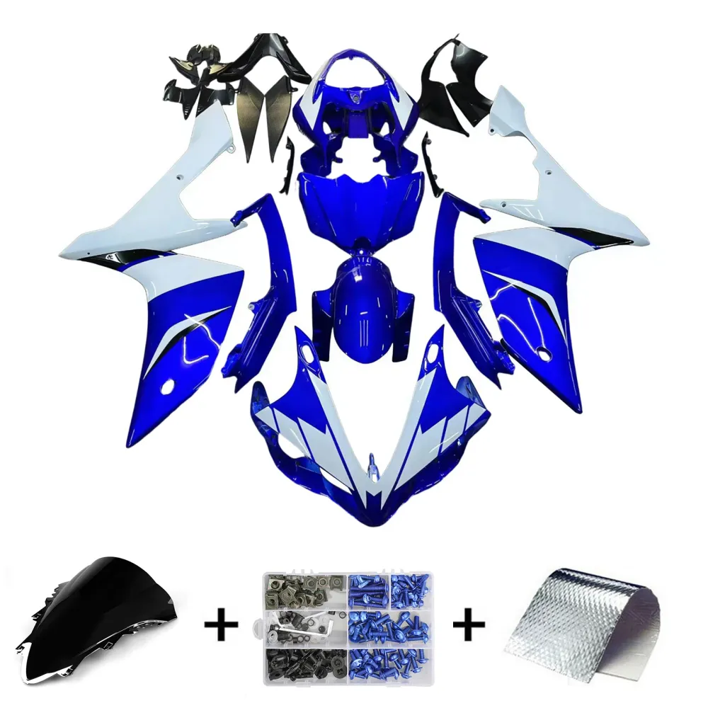 Amotopart 2007-2008 Yamaha YZF 1000 R1 Blue & White Kuip Kit