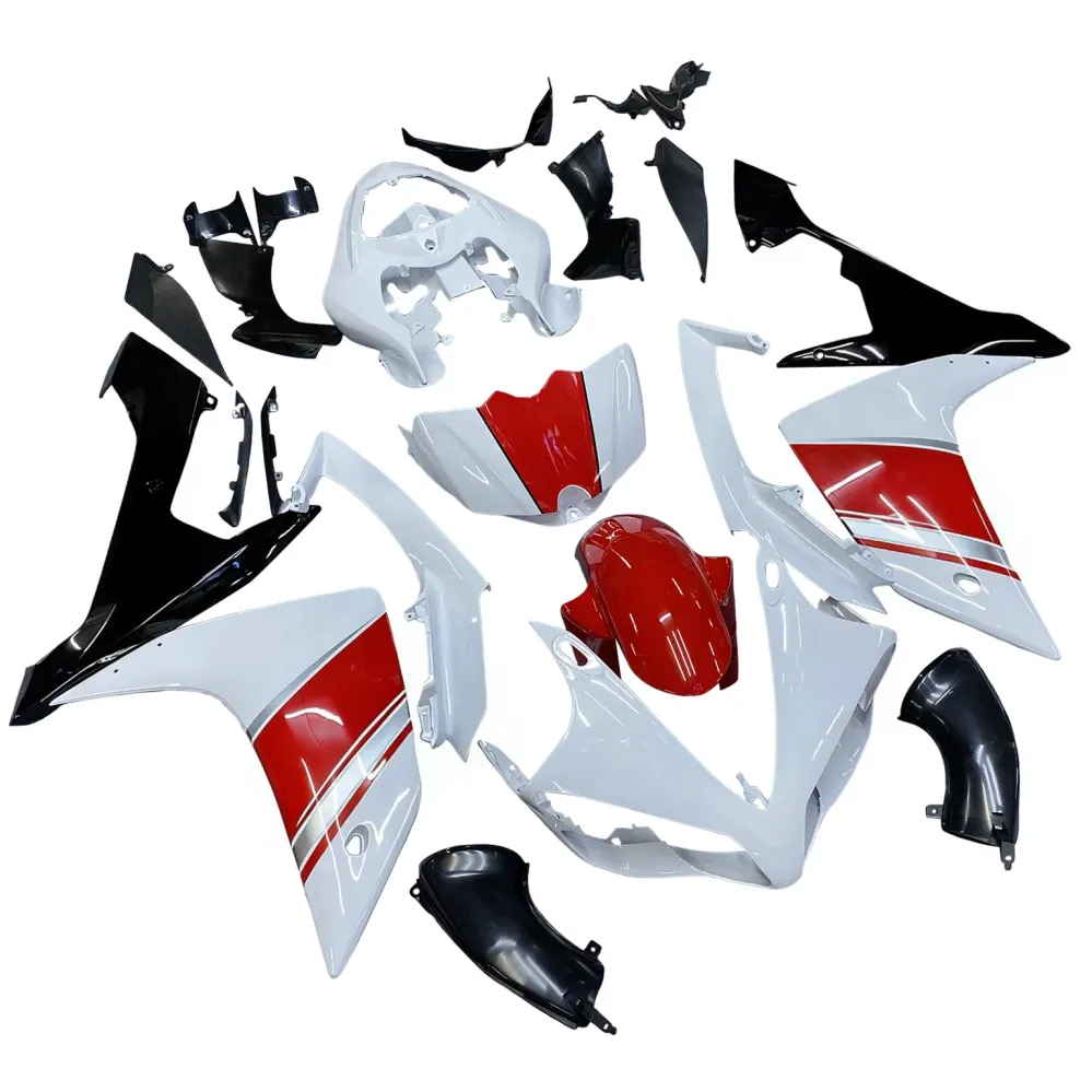Amotopart 2007-2008 Yamaha YZF 1000 R1 Red & White Style4 Fairing Kit