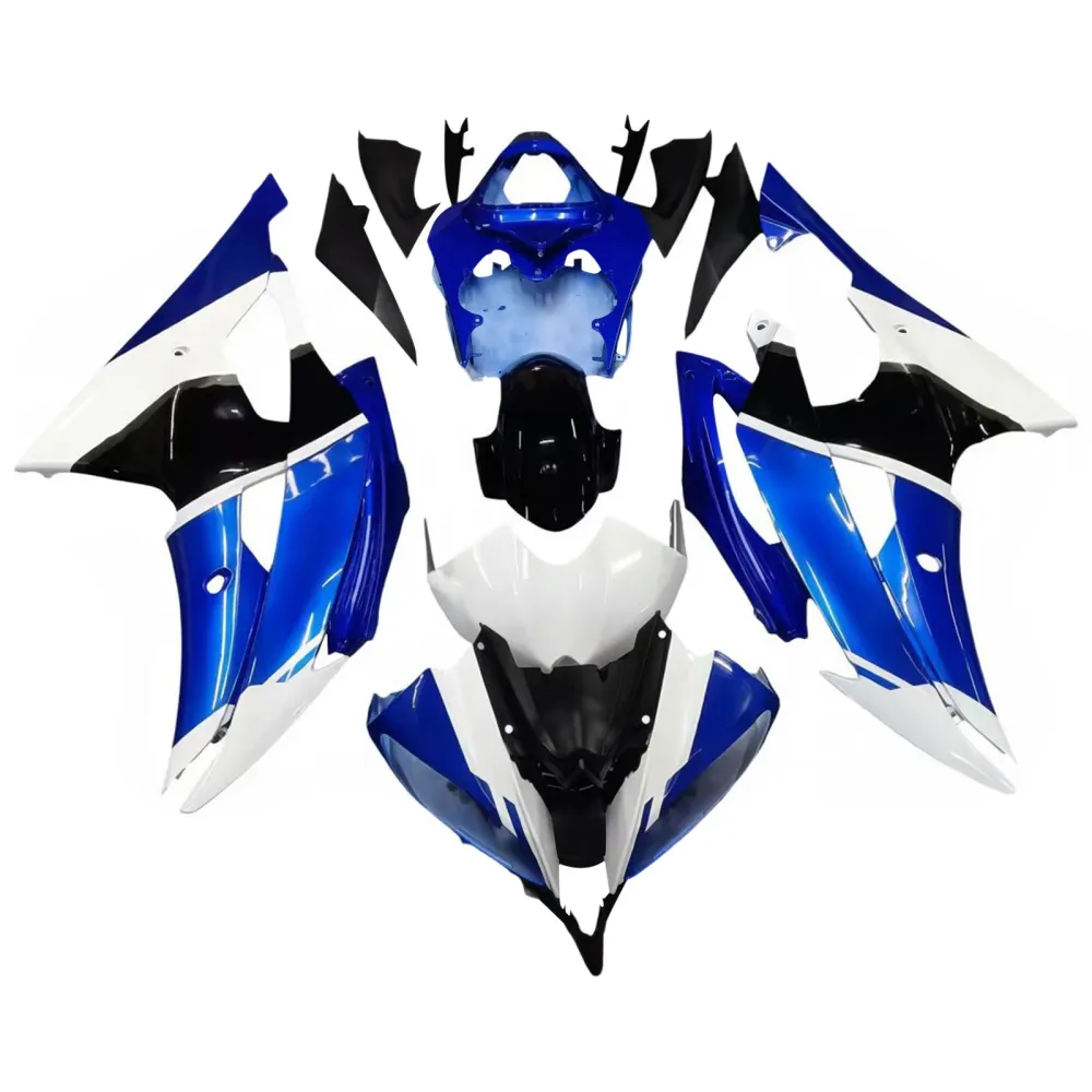 Amotopart 2008-2016 Yamaha YZF 600 R6 Zwart&Wwitte kuipset