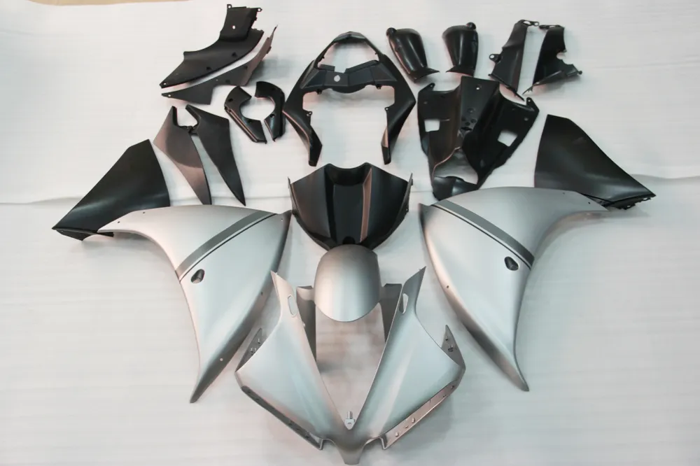 Amotopart 2009-2011 YAMAHA YZF 1000 R1 MATTE LICHT GREY & BLACK KUIST KIT
