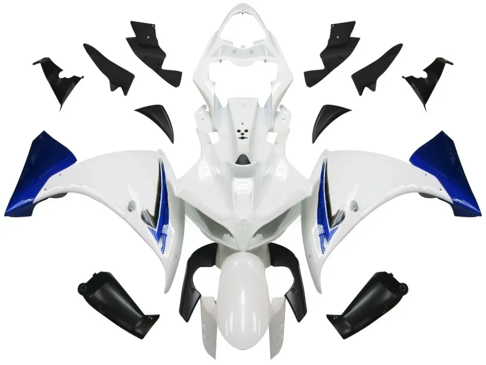 Amotopart 2009-2011 Yamaha YZF 1000 R1 Wit&Bblauwe kuipset