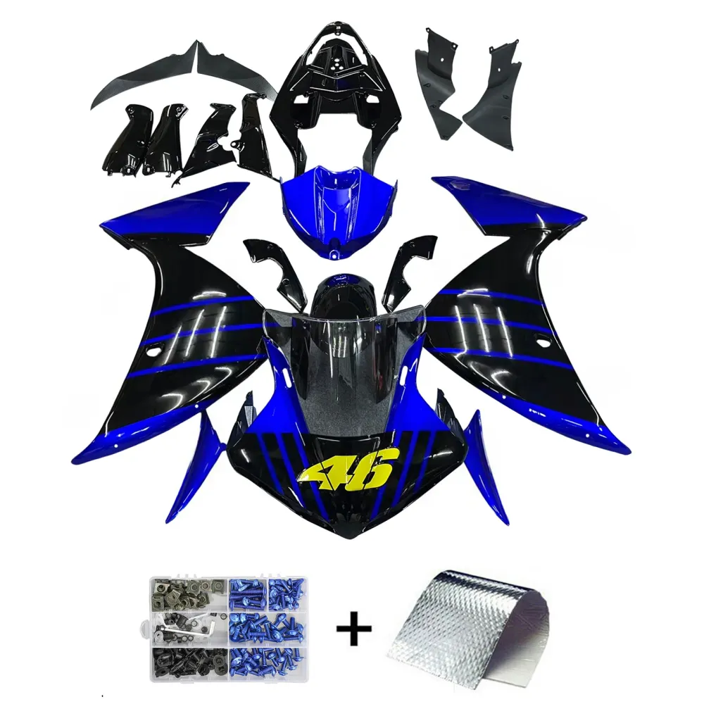 Amotopart 2009-2011 Yamaha YZF 1000 R1 Zwart&Bblauwe kuipset