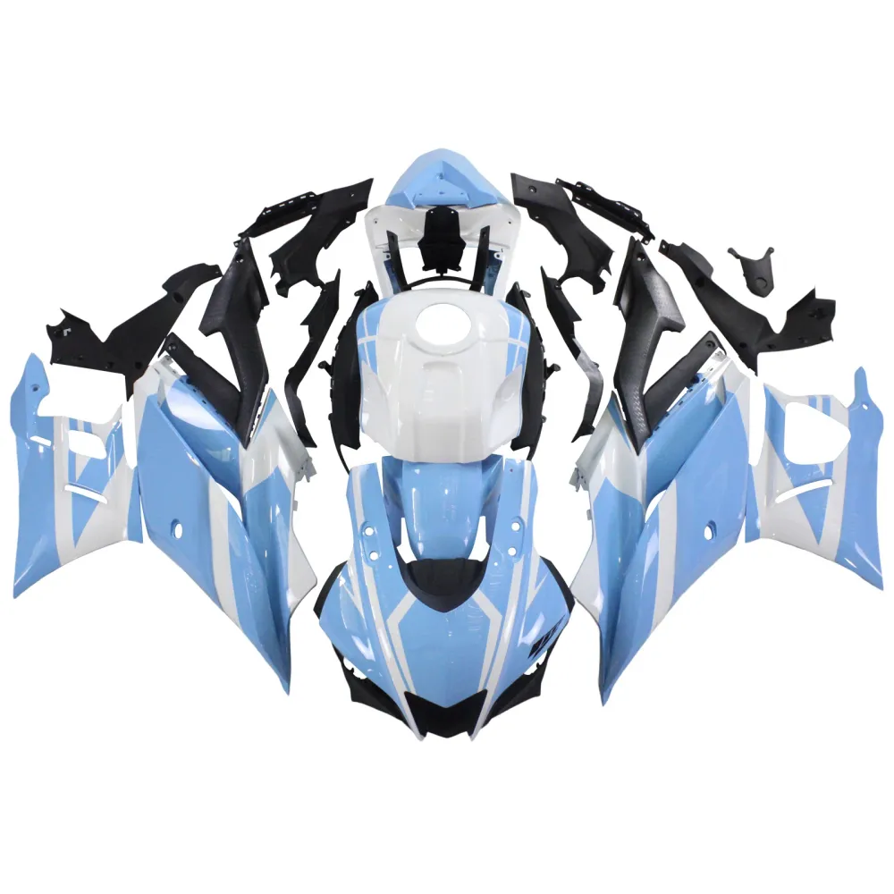 Amotopart 2022-2023 YAMAHA YZF-R3 R25 WHITE & BLAY STYLE2 KUIST KIT