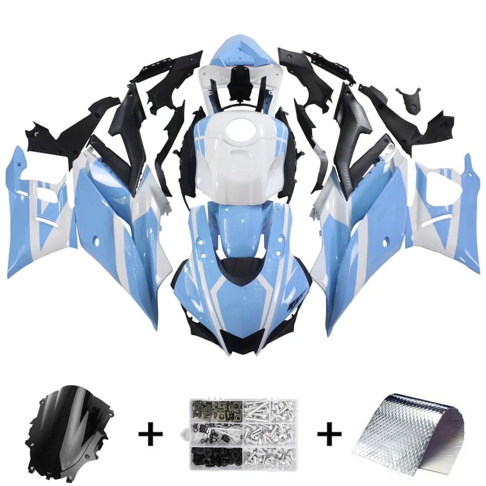 Amotopart 2022-2023 YAMAHA YZF-R3 R25 WHITE & BLAY STYLE2 KUIST KIT