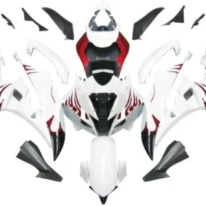 Amotopart Stroomlijnkappen Yamaha YZF-R6 2006-2007 Kuip Wit & Rood Kuipset