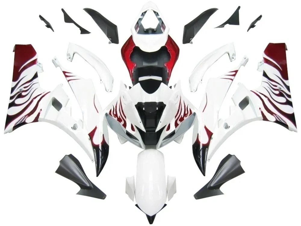 Amotopart Stroomlijnkappen Yamaha YZF-R6 2006-2007 Kuip Wit & Rood Kuipset