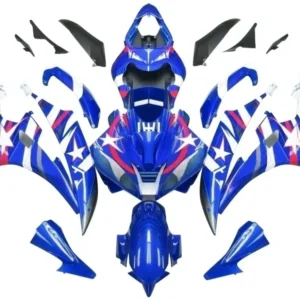 Amotopart Stroomlijnkappen Yamaha YZF-R6 2006-2007 Kuip Blue Star FIAT R6 Racing Kuipset