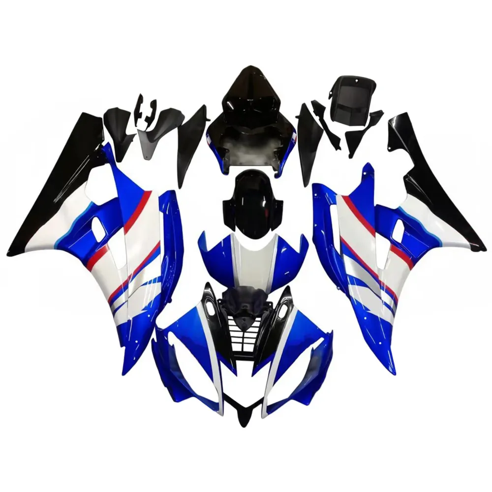Amotopart stroomlijnkappen Yamaha YZF-R6 2006-2007 kuip blauw zwart R6 Racing kuipset