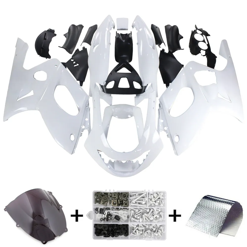 Amotopart Yamaha 1996-2007 YZF 600r Thundercat Black White Fairing Kit