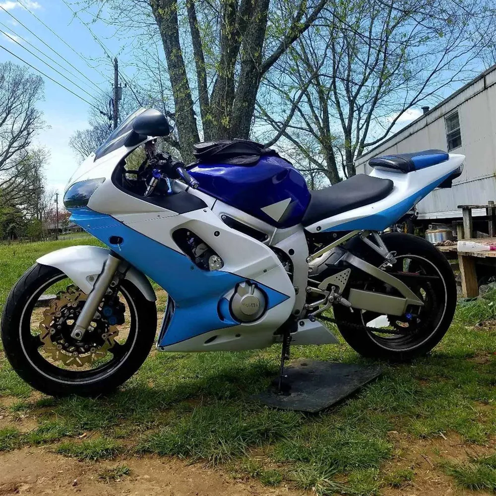 AMOTOPART YAMAHA 1998-2002 YZF 600 R6 BLAUW WITTE KUIST KIT