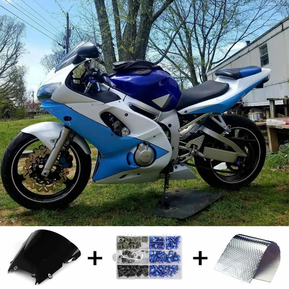 AMOTOPART YAMAHA 1998-2002 YZF 600 R6 BLAUW WITTE KUIST KIT