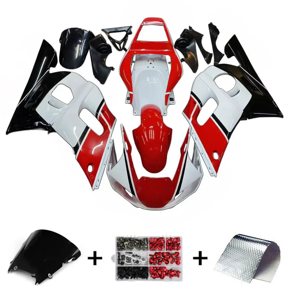 AMOTOPART YAMAHA 1998-2002 YZF 600 R6 WIT BLACK RODE ROOD KIT