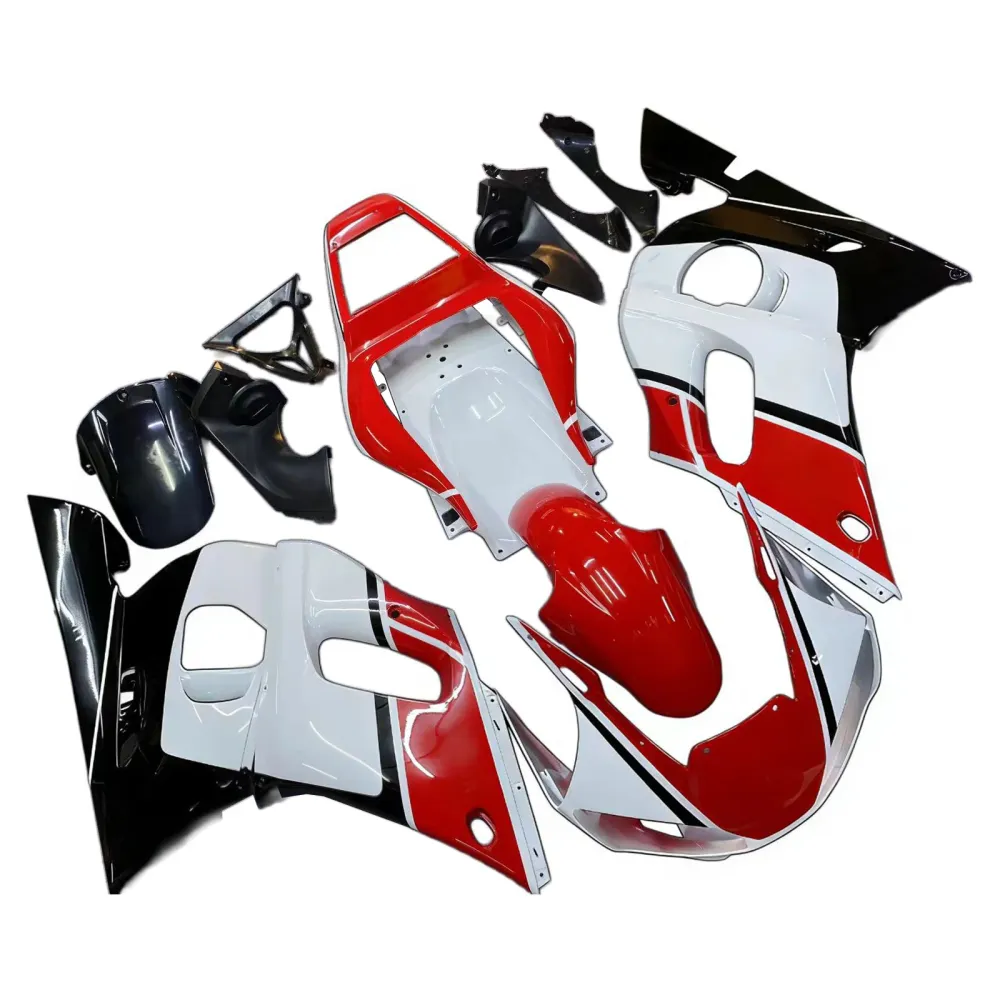 AMOTOPART YAMAHA 1998-2002 YZF 600 R6 WIT BLACK RODE ROOD KIT