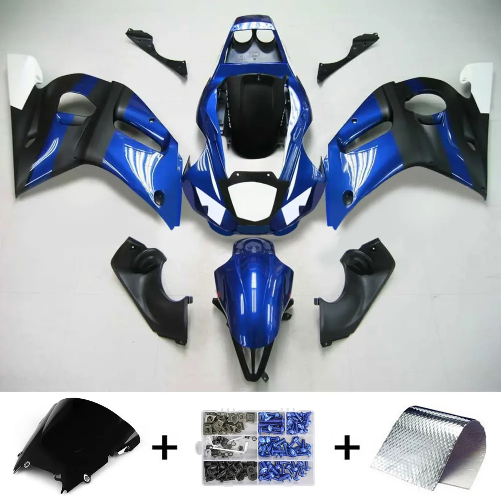 Amotopart Yamaha 1998-2002 YZF 600 R6 Zwart Mix Blauw Kuipset