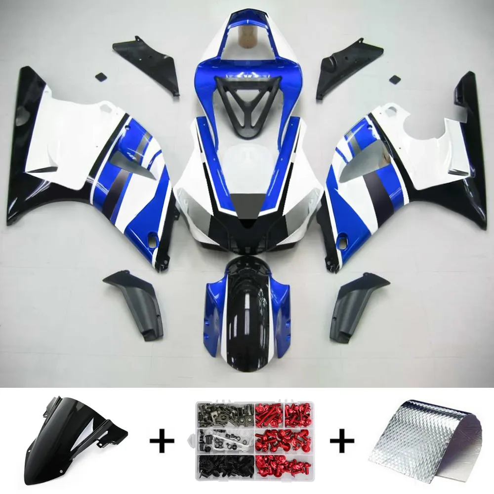Amotopart Yamaha 2000-2001 YZF 1000 R1 blauw witte kuipset