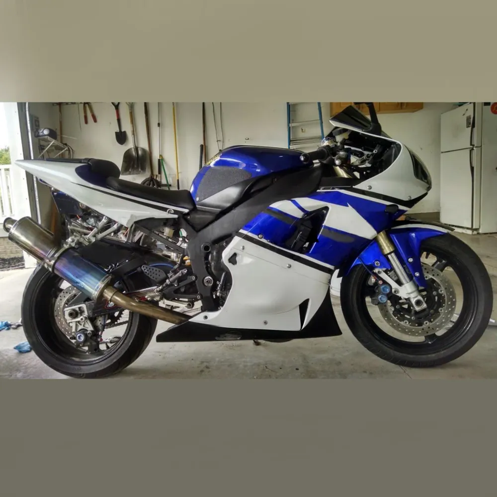 Amotopart Yamaha 2000-2001 YZF 1000 R1 blauw witte kuipset