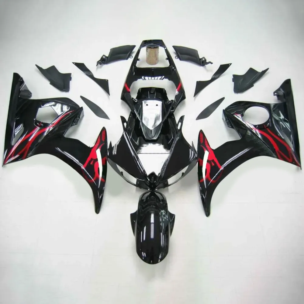 Amotopart Yamaha 2003-2004 YZF 600 R6 & 2006-2009 YZF R6S zwarte kuipset