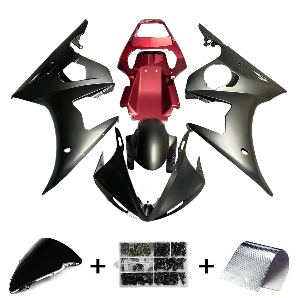 Amotopart Yamaha 2003-2004 YZF 600 R6 & 2006-2009 YZF R6S Zwart Rood Kuipset