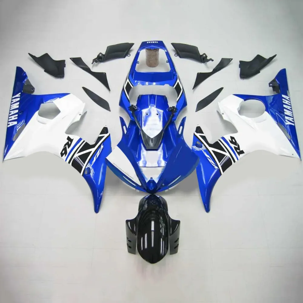 Amotopart Yamaha 2003-2004 YZF 600 R6 & 2006-2009 YZF R6S Wit Blauw Kuipset