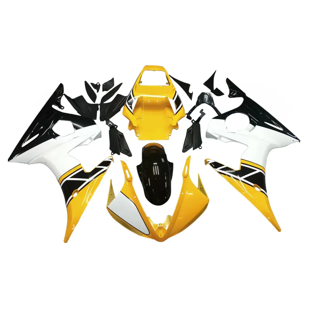 AMOTOPART YAMAHA 2005 YZF 600 R6 WIT Black Fairing Kit