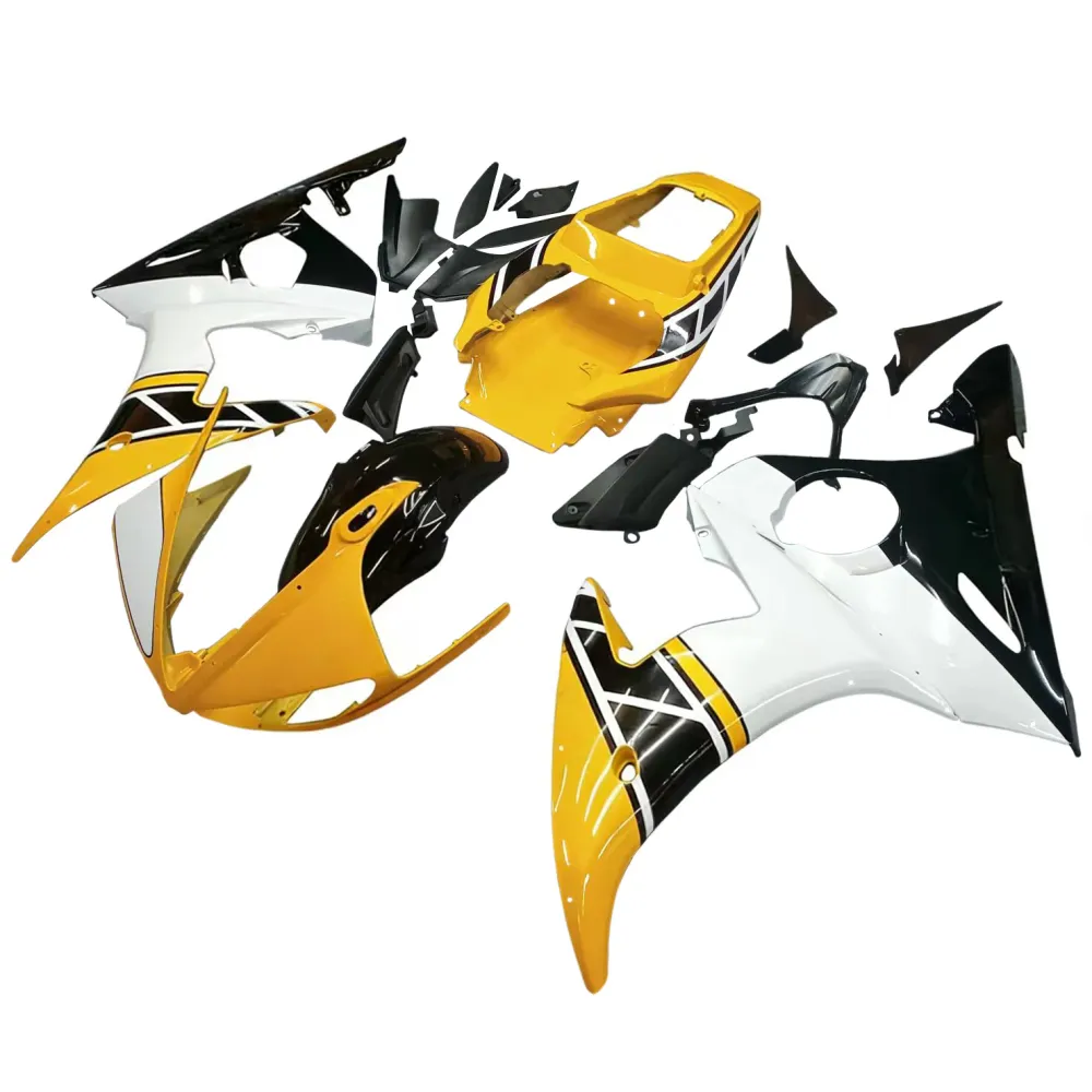 AMOTOPART YAMAHA 2005 YZF 600 R6 WIT Black Fairing Kit