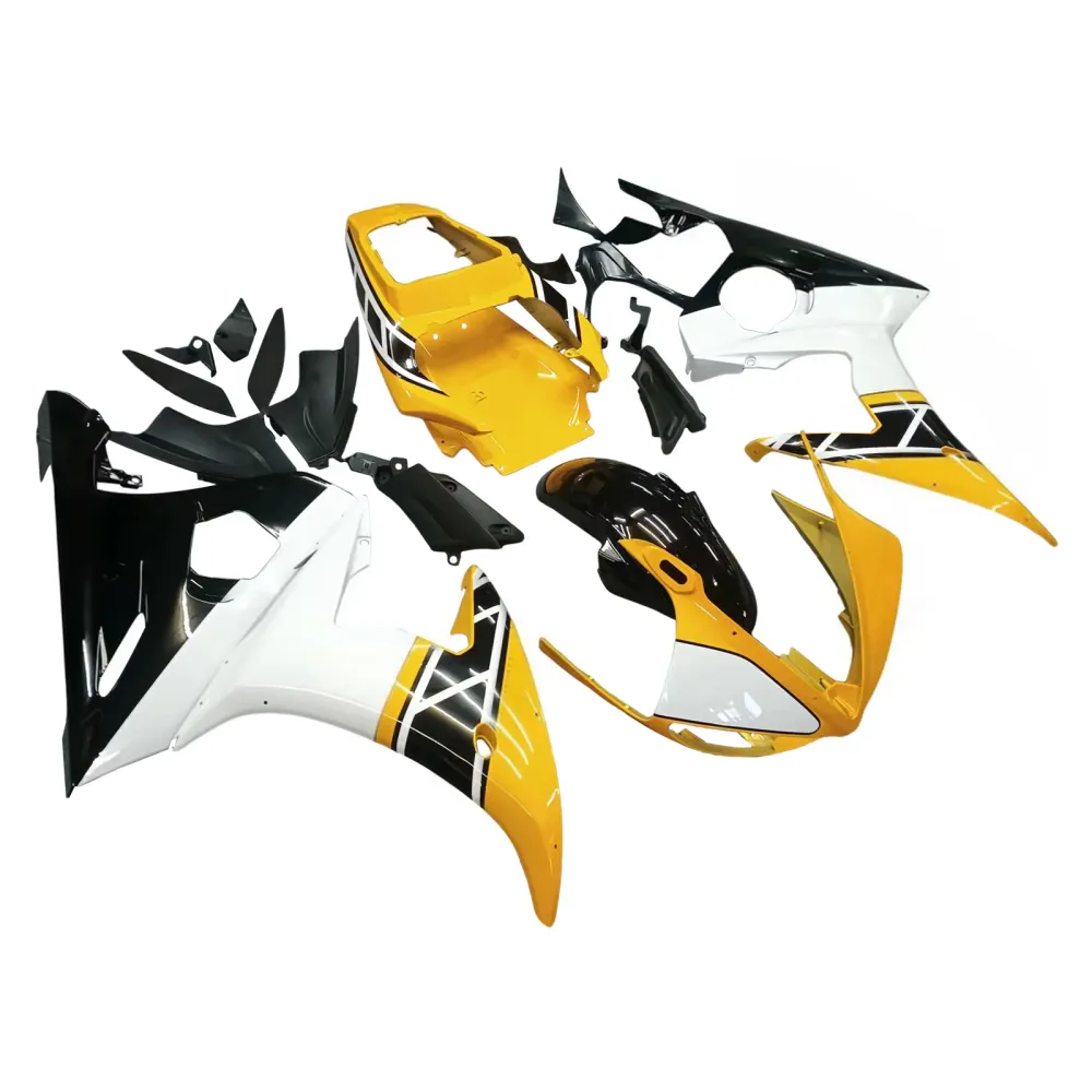 AMOTOPART YAMAHA 2005 YZF 600 R6 WIT Black Fairing Kit