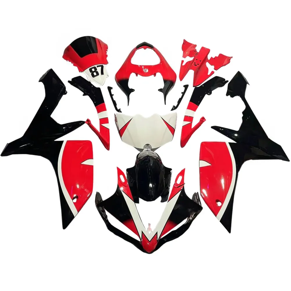 Amotopart Yamaha 2007-2008 YZF 1000 R1 Rood Zwart Kuipset