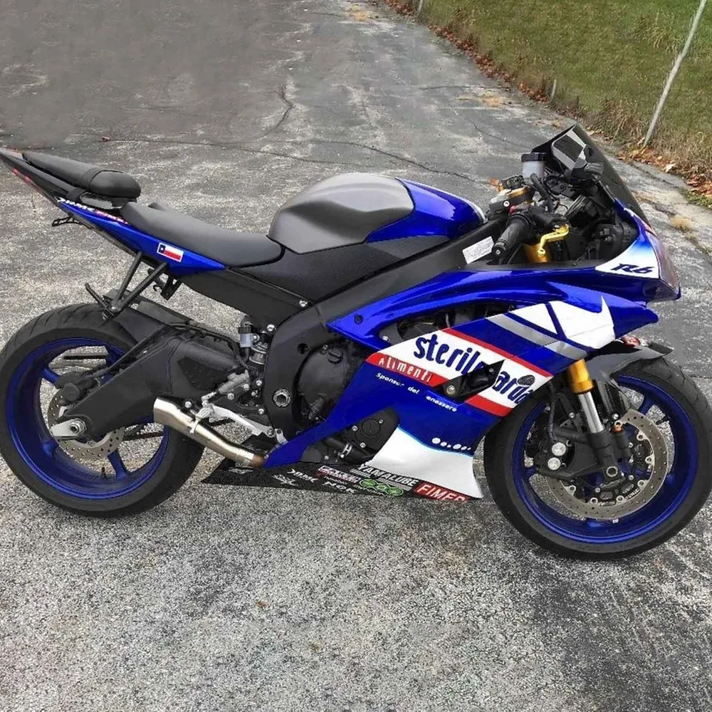 Amotopart Yamaha 2008-2016 YZF 600 R6 witblauwe kuipset