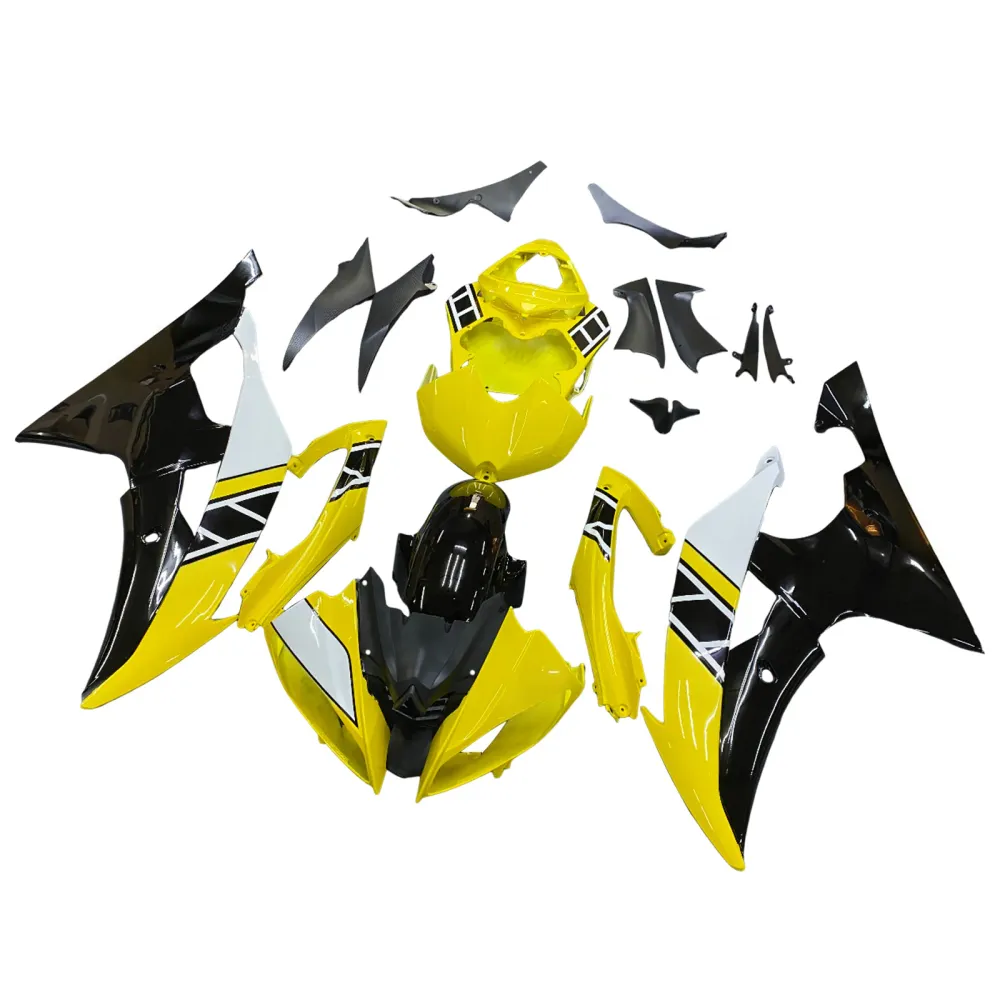 Amotopart Yamaha 2008-2016 YZF 600 R6 Yellow Black Fairing Kit