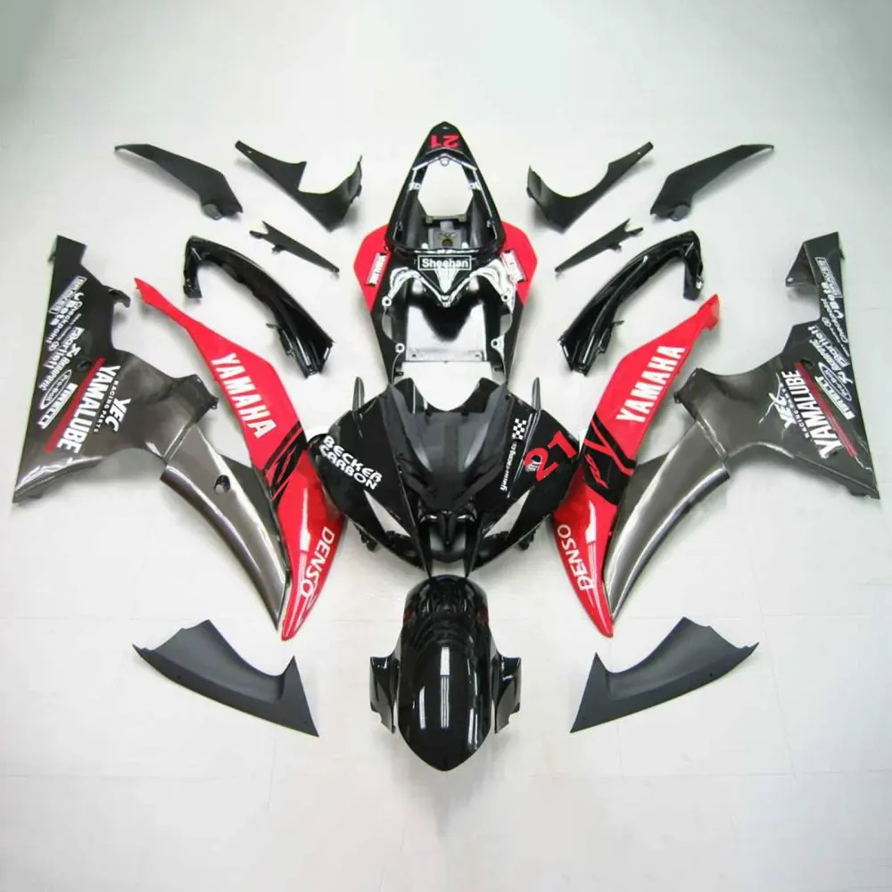 Amotopart Yamaha 2008-2016 YZF 600 R6 Zwart Bruin Rood Kuipset