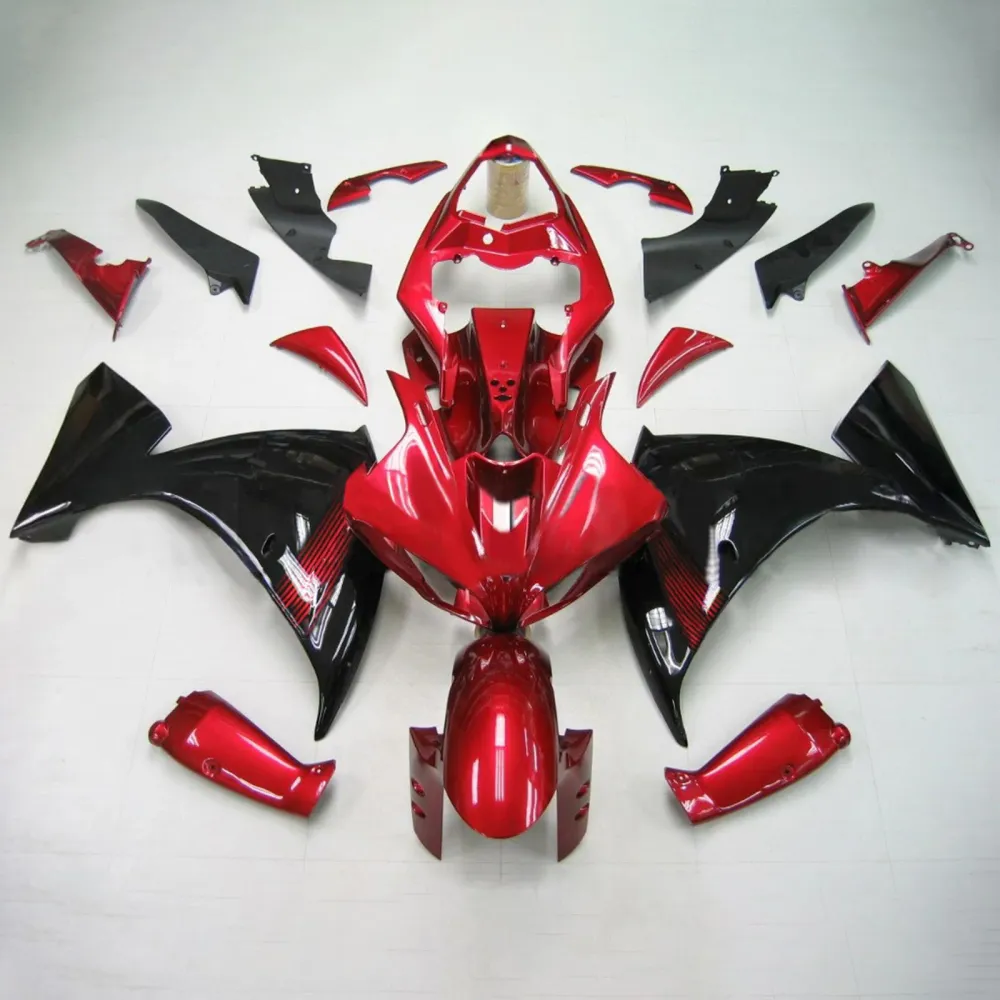 Amotopart Yamaha 2009-2011 YZF 1000 R1 Rood Zwart Kuipset