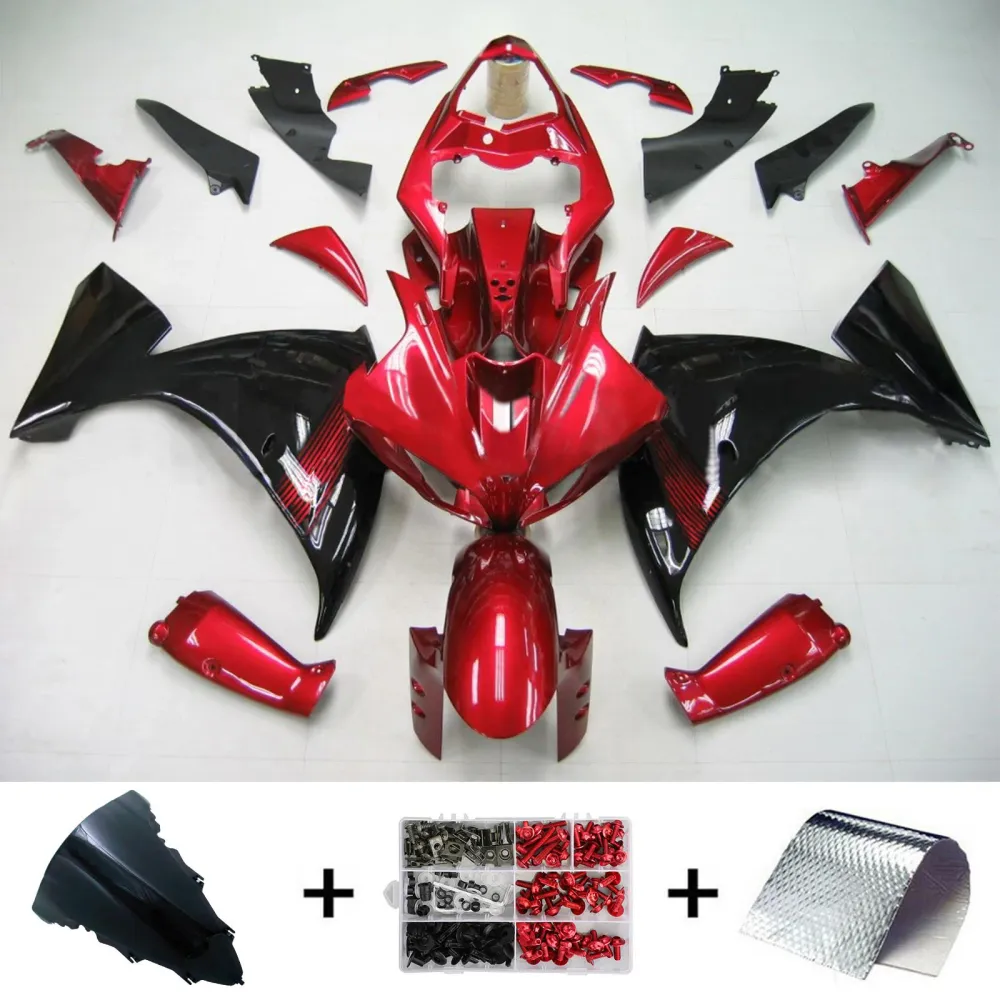 Amotopart Yamaha 2009-2011 YZF 1000 R1 Rood Zwart Kuipset