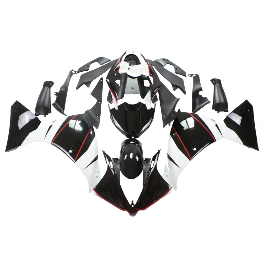 AMOTOPART YAMAHA 2012-2014 YZF 1000 R1 Black White Fairing Kit