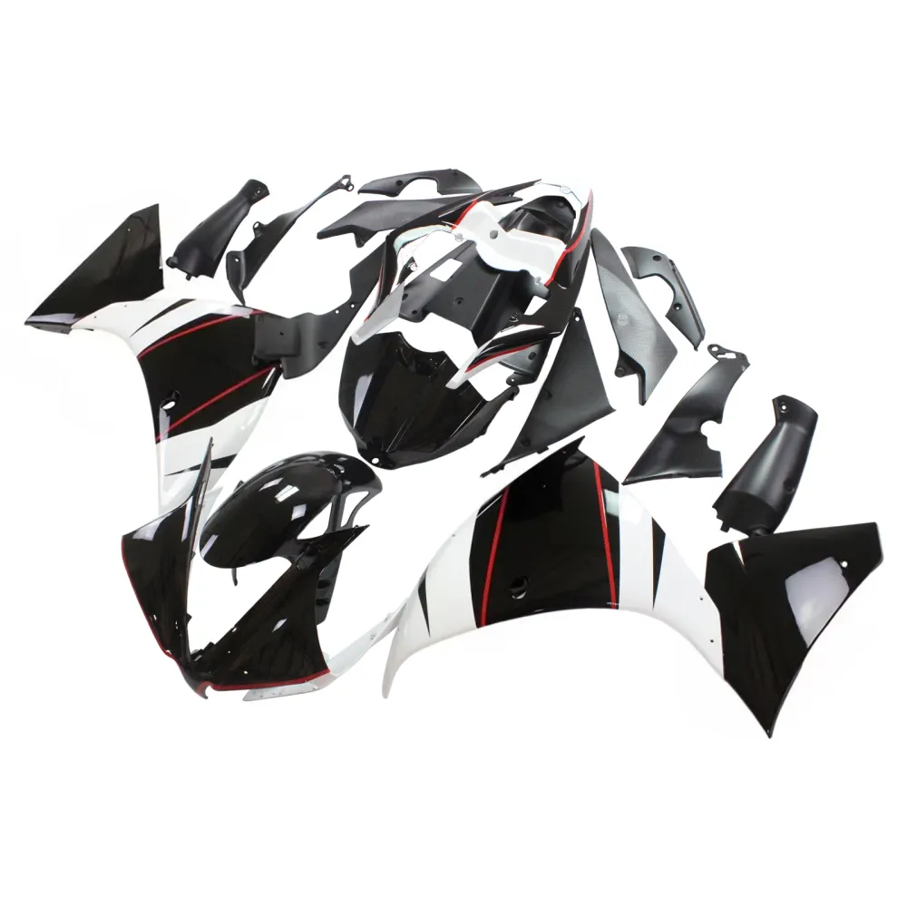 AMOTOPART YAMAHA 2012-2014 YZF 1000 R1 Black White Fairing Kit