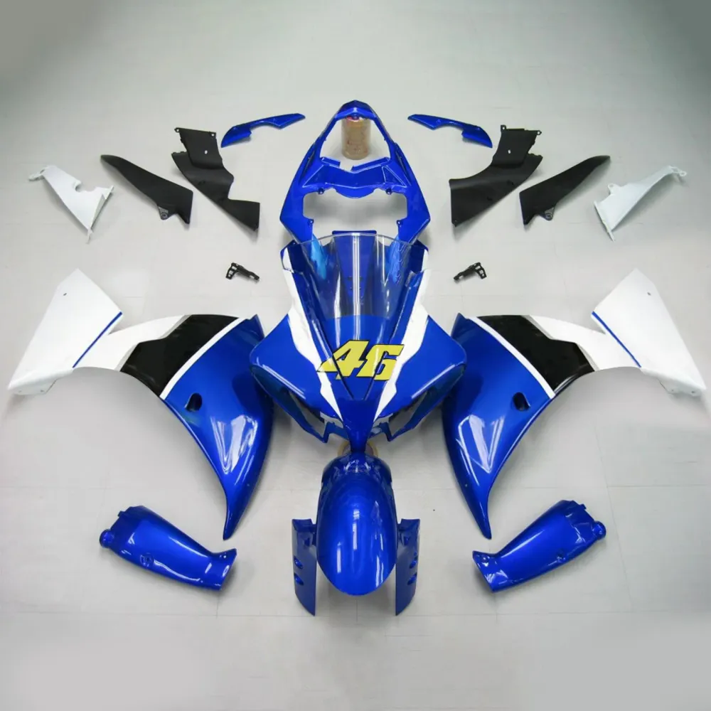 Amotopart Yamaha 2012-2014 YZF 1000 R1 blauw witte kuipset