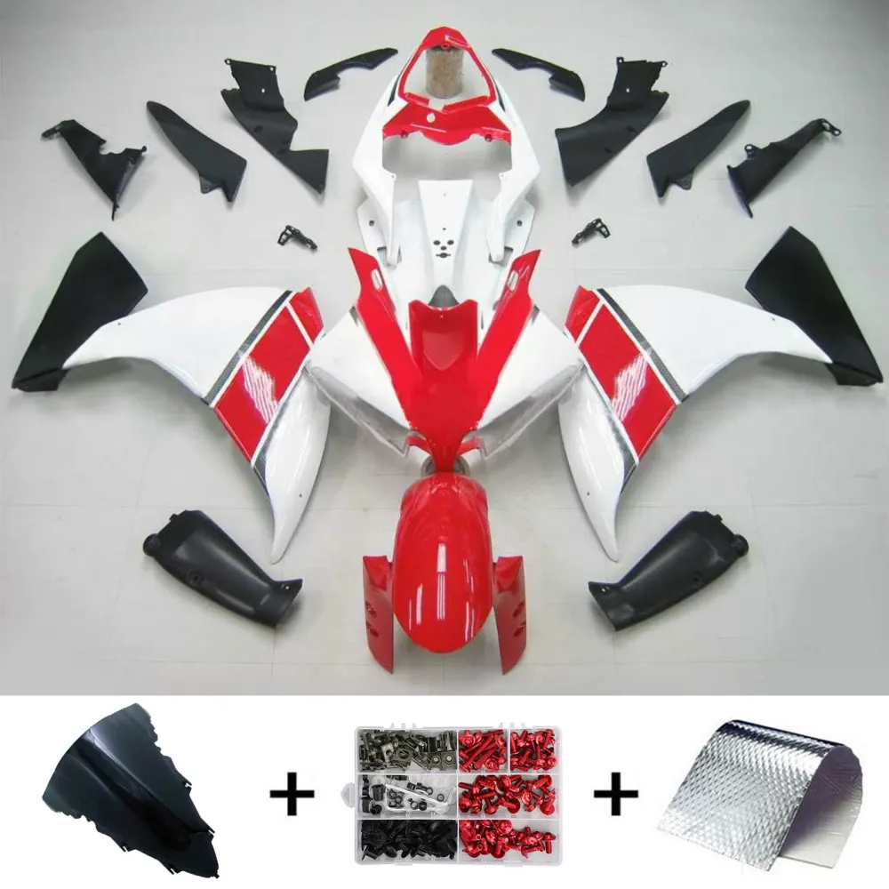 Amotopart Yamaha 2012-2014 YZF 1000 R1 Wit Rood Kuipset