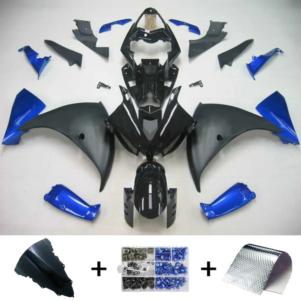 Amotopart Yamaha 2012-2014 YZF 1000 R1 zwart blauwe kuipset