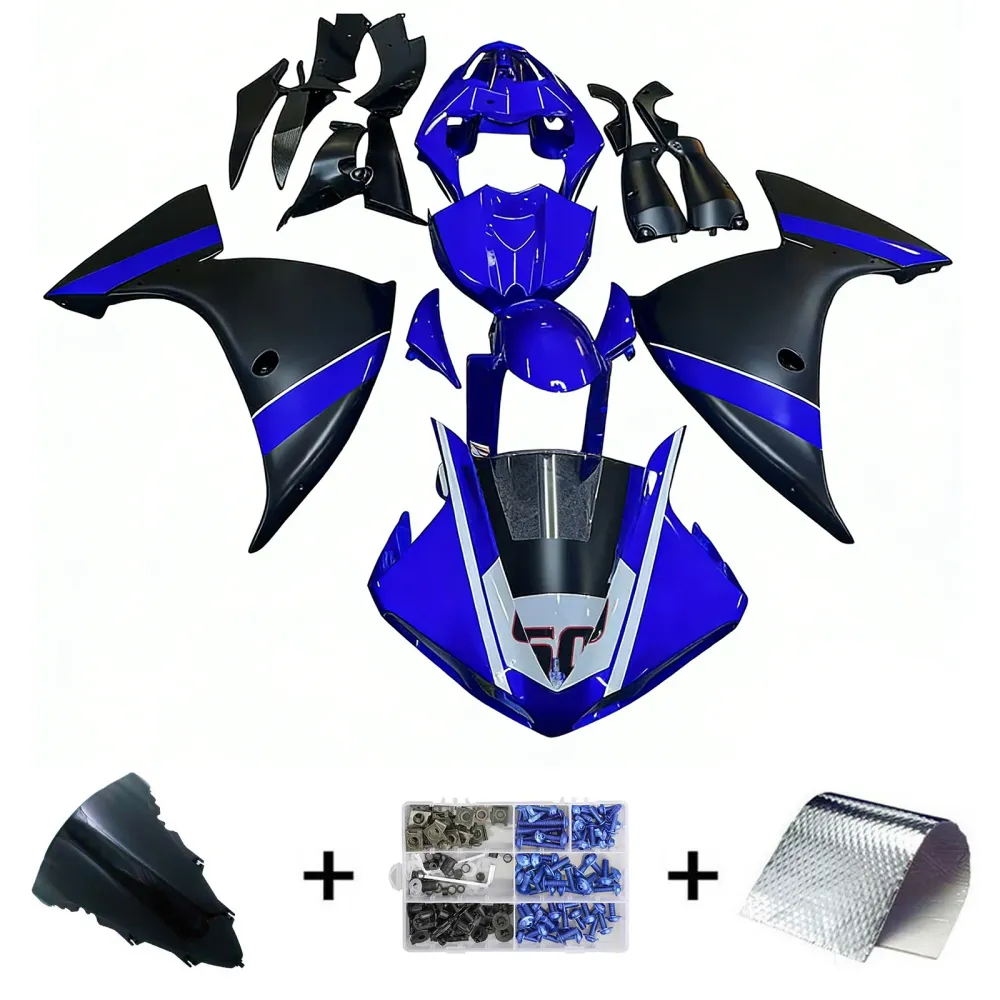 Amotopart Yamaha 2012-2014 YZF 1000 R1 zwart blauwe kuipset